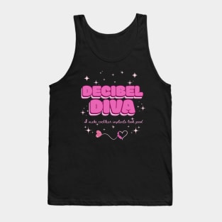 Decibel Diva | Cochlear Implant | Deaf T-shirt Tank Top